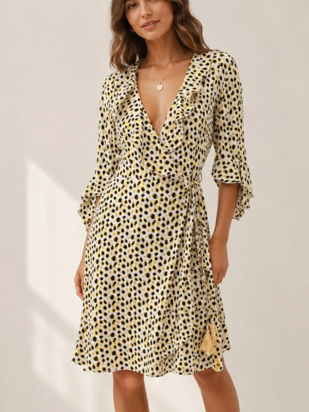 North Shore Animal Print Wrap Dress